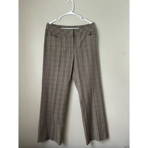 ie Plaid Career Pants Women's Size 12 Trousers Brown Pink Neutral